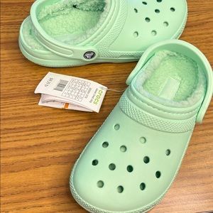 Mint Green CROCS Classic Lined Clogs/ Croc Shoes.